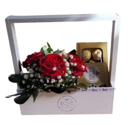 bag rosas y chocolates ferrero rocher